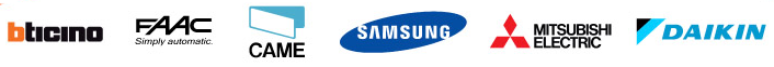 Bticino, Faac, Came, Samsung, Mitsubishi Electric, Daikin 